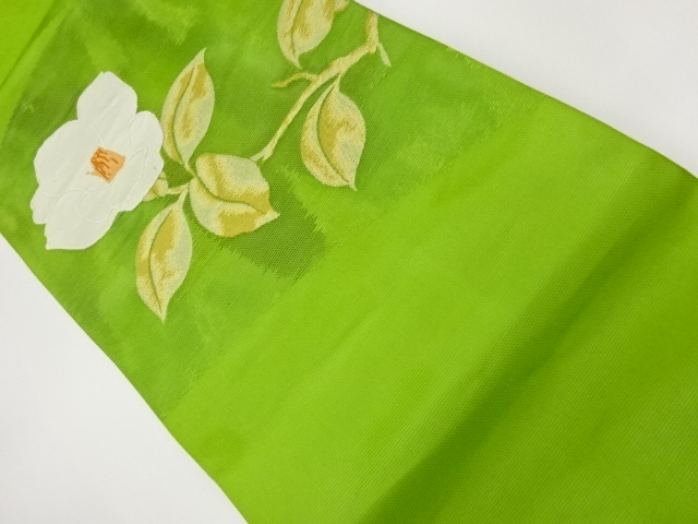JAPANESE KIMONO / KIMONO FOR SUMMER CAMELLIA PATTERN WEAVING NAGOYA OB